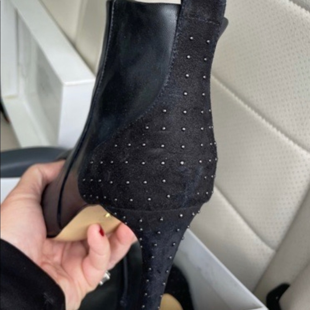 Ann Taylor never worn stunning suede booties w studs